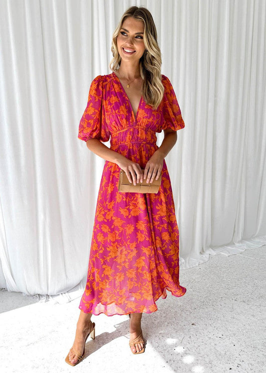 Nadine | Women’s Summer Floral Midi Dress