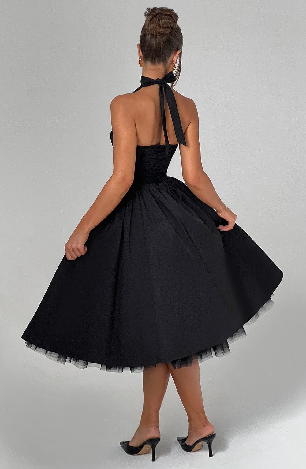 Isla | Women Chic Wedding Guest Halterneck Midi Dress