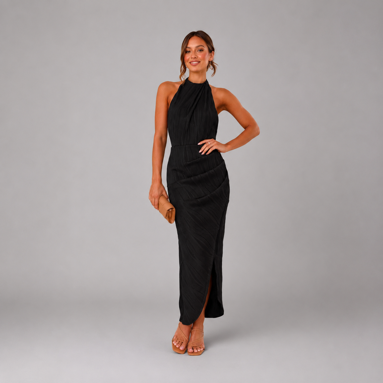 Sophia | Women's Halter Maxi Wedding Guest Dress