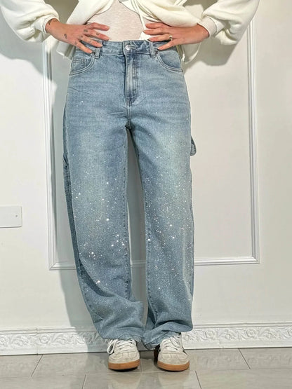 Cordelia | Women's Sparkly Wide Leg Sequin Trousers