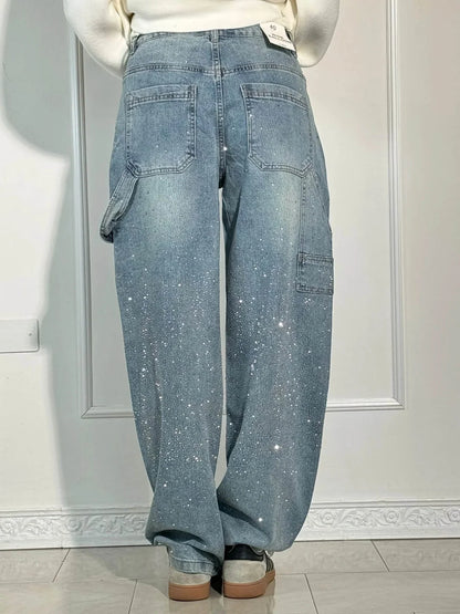Cordelia | Women's Sparkly Wide Leg Sequin Trousers