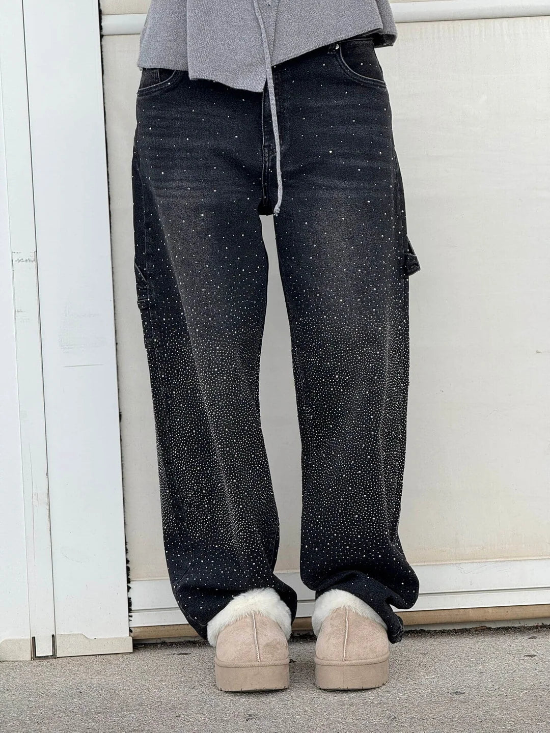 Cordelia | Women's Sparkly Wide Leg Sequin Trousers