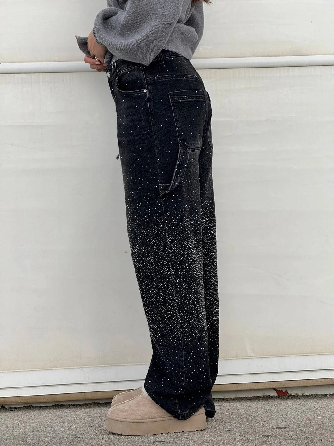 Cordelia | Women's Sparkly Wide Leg Sequin Trousers