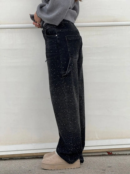 Cordelia | Women's Sparkly Wide Leg Sequin Trousers
