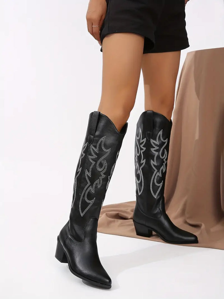 Hazel | Women’s Elegant  Knee High Cowboy Boots