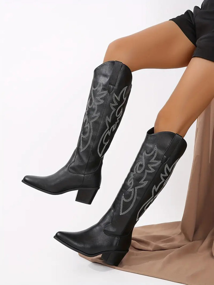 Hazel | Women’s Elegant  Knee High Cowboy Boots
