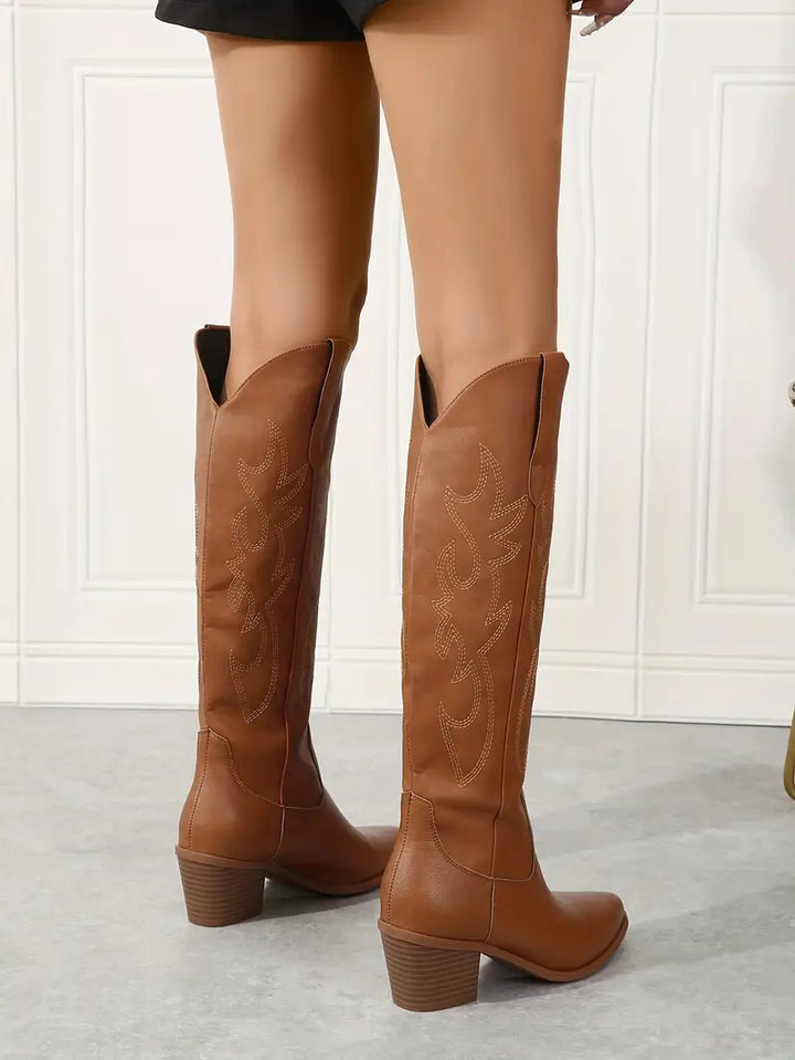 Hazel | Women’s Elegant  Knee High Cowboy Boots