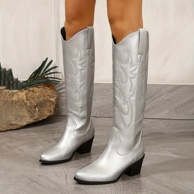 Hazel | Women’s Elegant  Knee High Cowboy Boots
