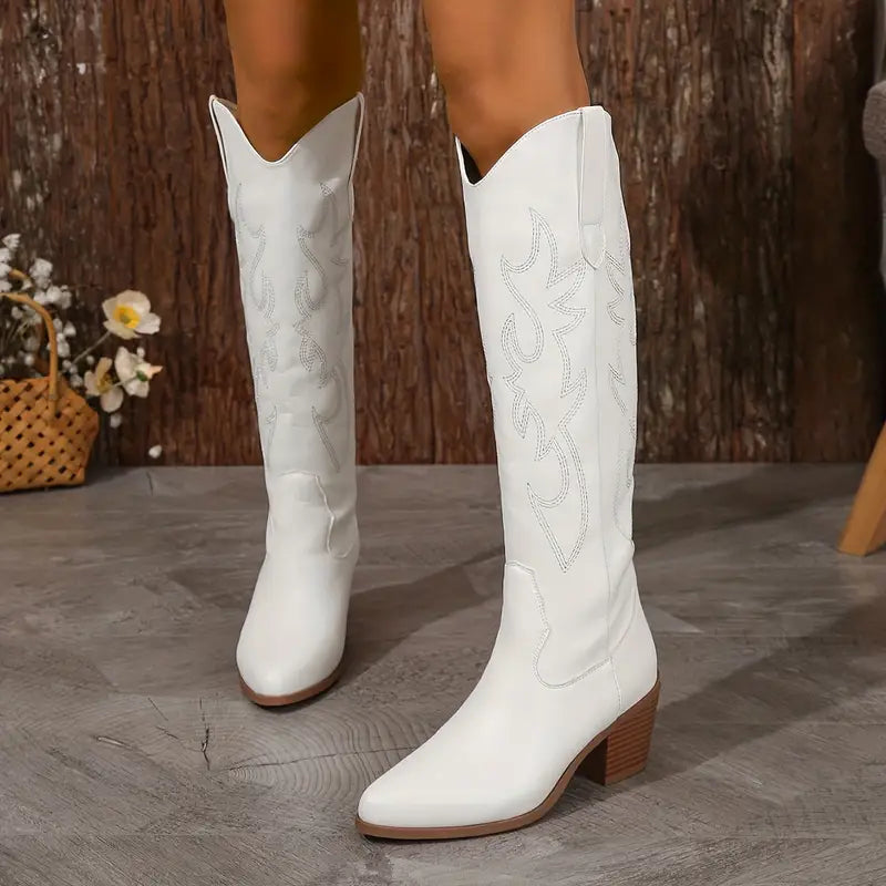 Hazel | Women’s Elegant  Knee High Cowboy Boots