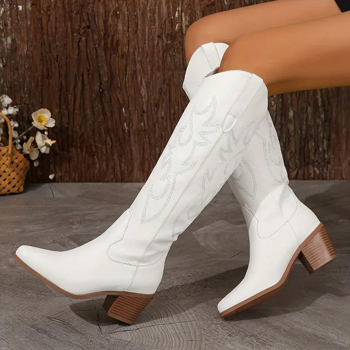 Hazel | Women’s Elegant  Knee High Cowboy Boots