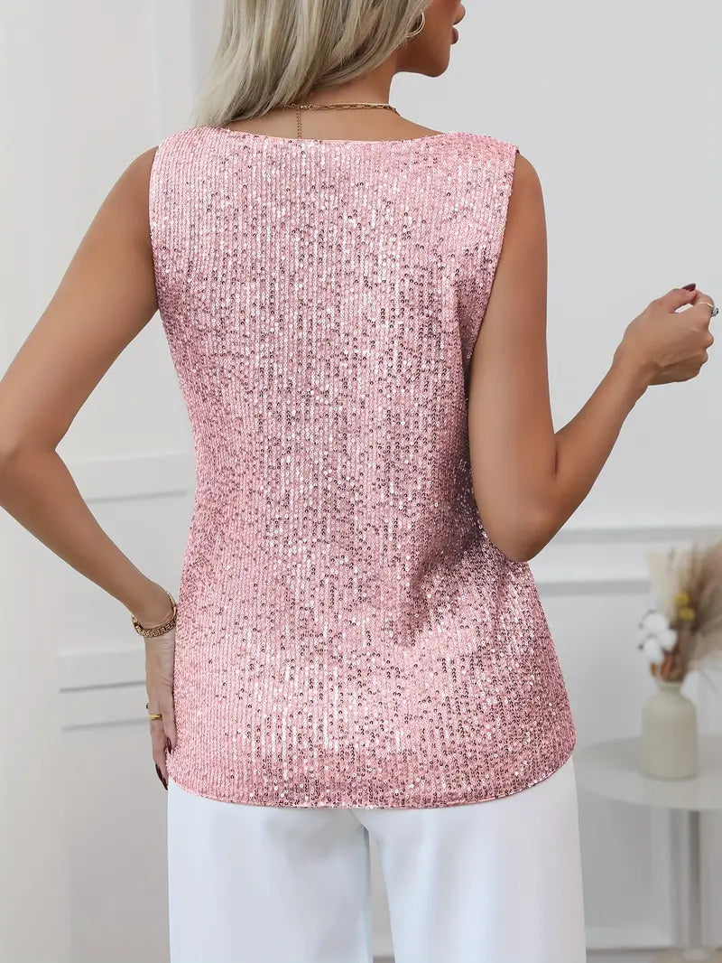 Kelowna | Women's Casual V-neck Glitter Top