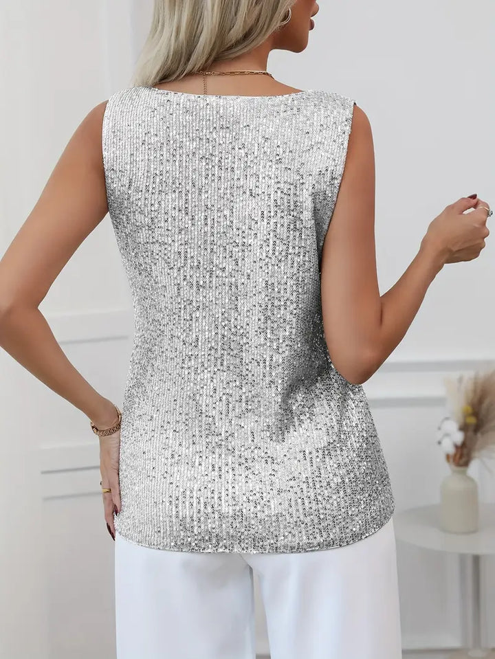 Kelowna | Women's Casual V-neck Glitter Top