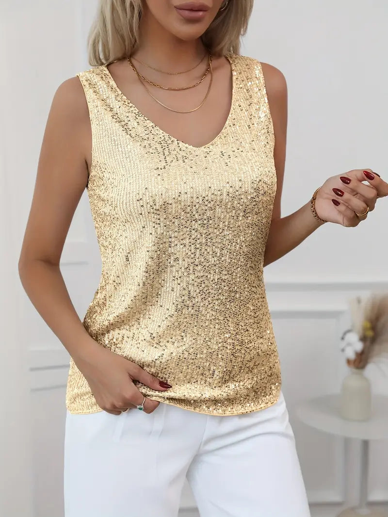 Kelowna | Women's Casual V-neck Glitter Top