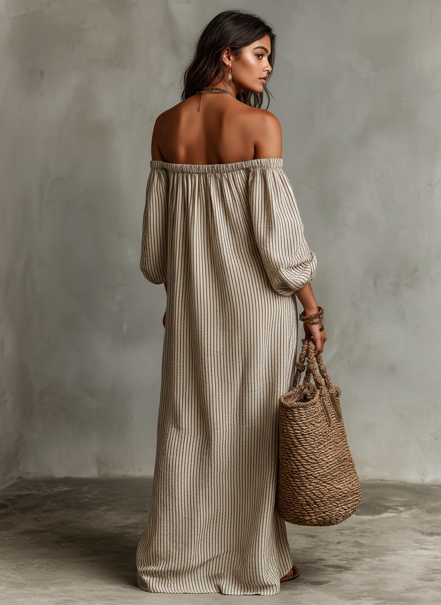 Mathilde | Women's Off-Shoulder Maxi Holiday Dress
