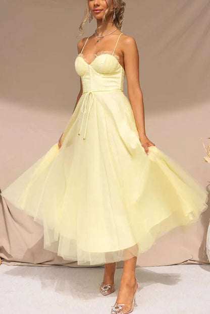 Marry | Women's Elegant Spaghetti Strap Midi Dress