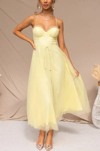 Marry | Women's Elegant Spaghetti Strap Midi Dress