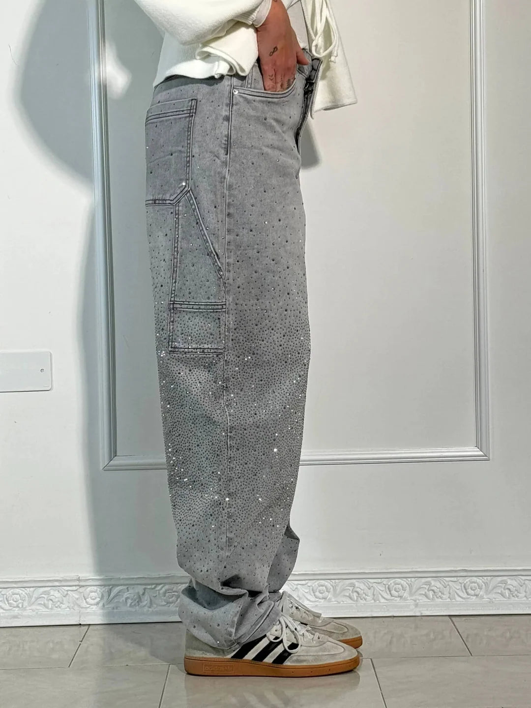 Cordelia | Women's Sparkly Wide Leg Sequin Trousers