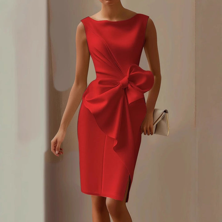 Felicia | Women’s Elegant Bow Detail Midi Dress