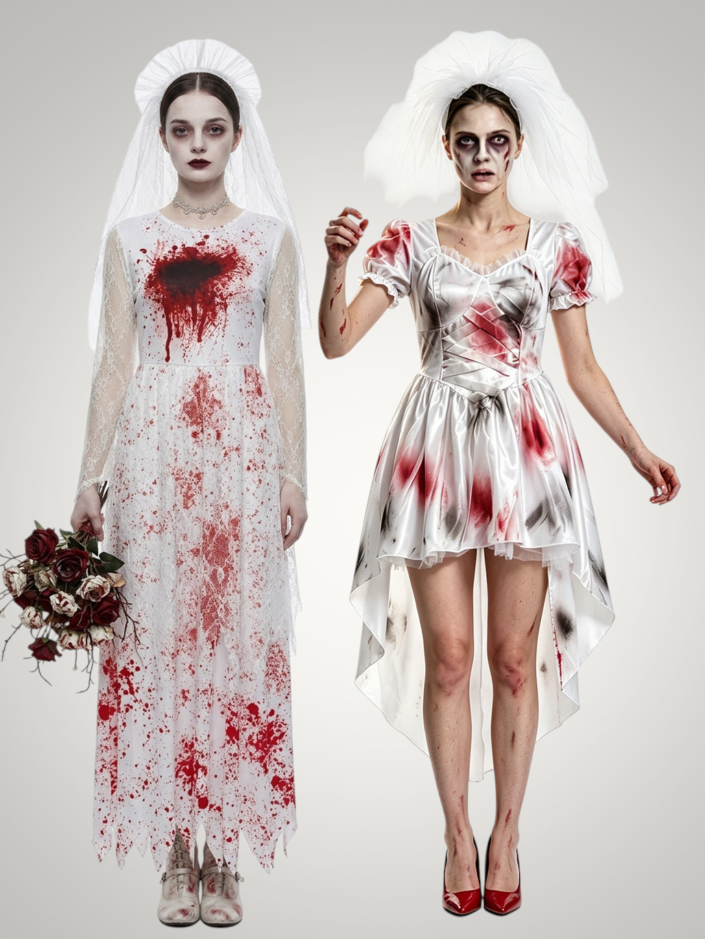 Genevieve | Women's Zombie Bloody Bride Halloween Costume Dress