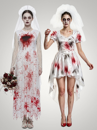 Genevieve | Women's Zombie Bloody Bride Halloween Costume Dress