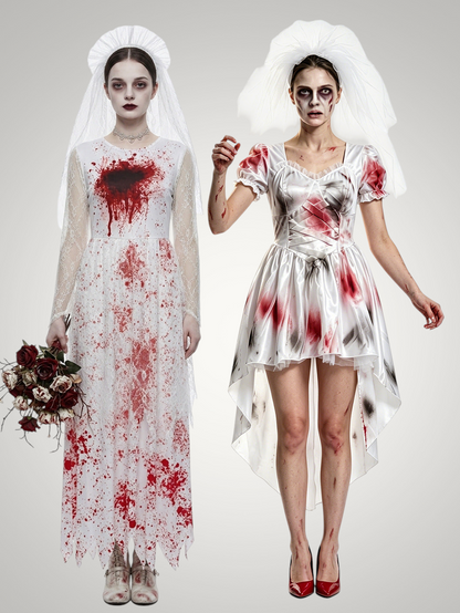 Genevieve | Women's Zombie Bloody Bride Halloween Costume Dress