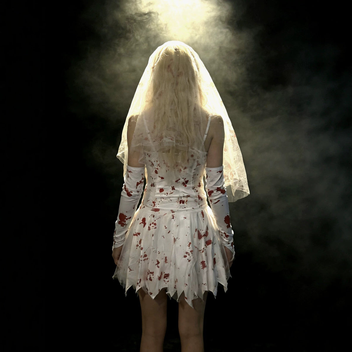 Madison | Women's Bloody Ghost Bride Halloween Costume with Veil and Corset Dress