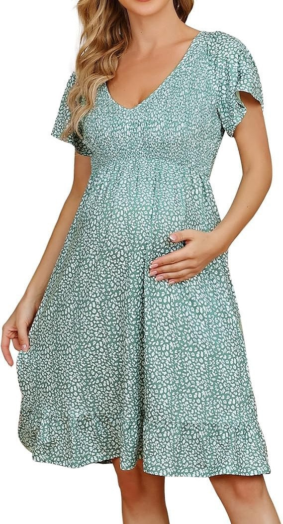 Vesta | Women’s Short Sleeve V-neck Midi Dress