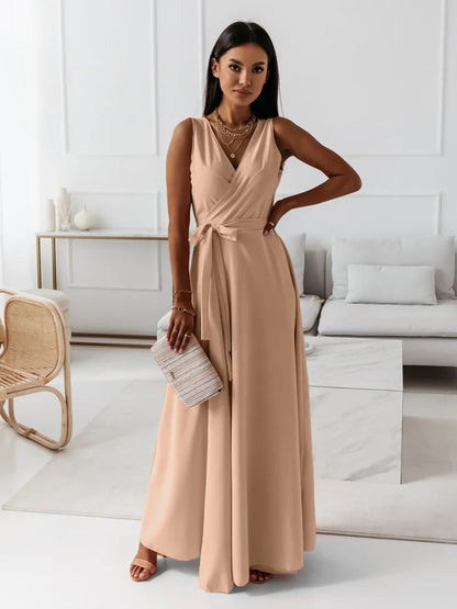 Leona | Women’s Tie Waist Wedding Guest Maxi Dress