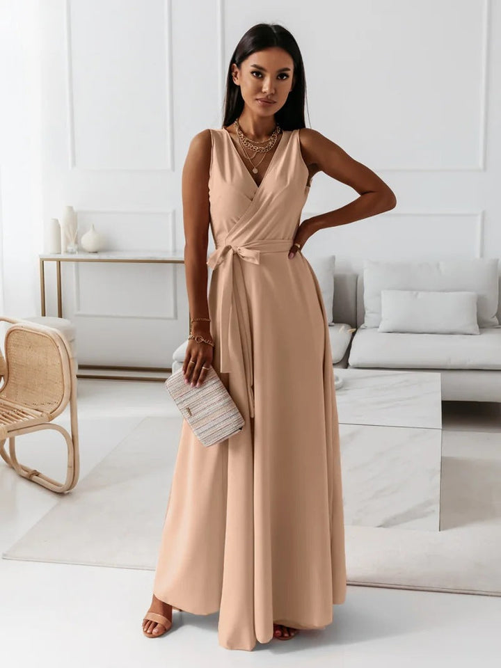 Leona | Women’s Tie Waist Wedding Guest Maxi Dress