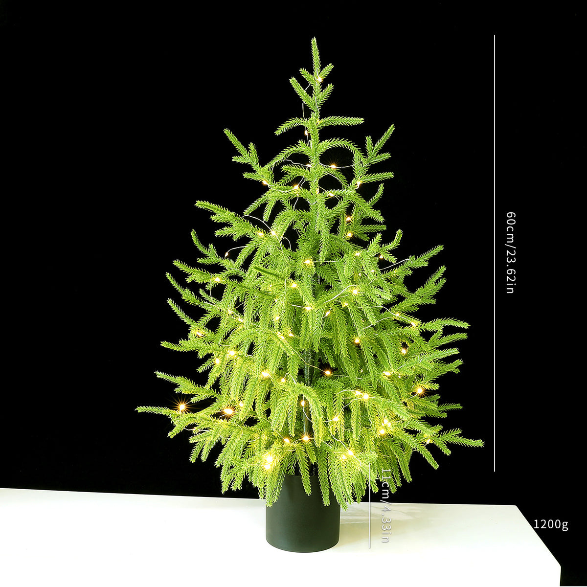 Realistic Soft-Touch Tabletop Christmas Tree with Lights