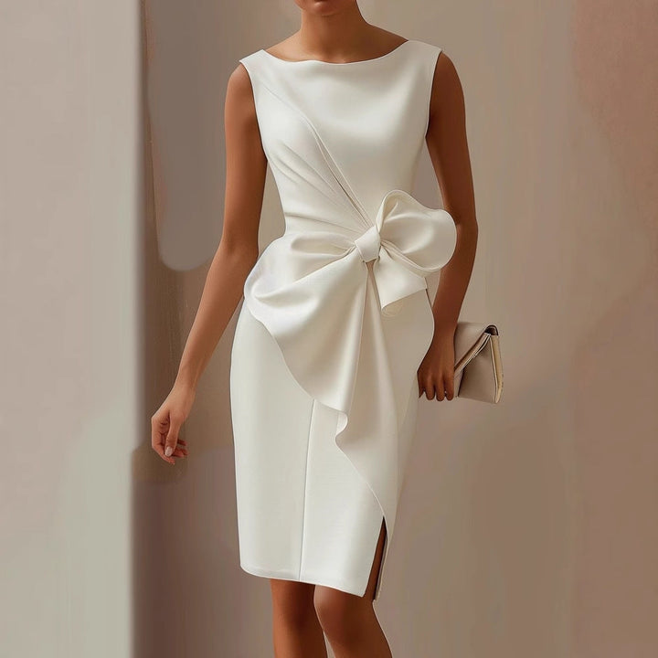 Felicia | Women’s Elegant Bow Detail Midi Dress