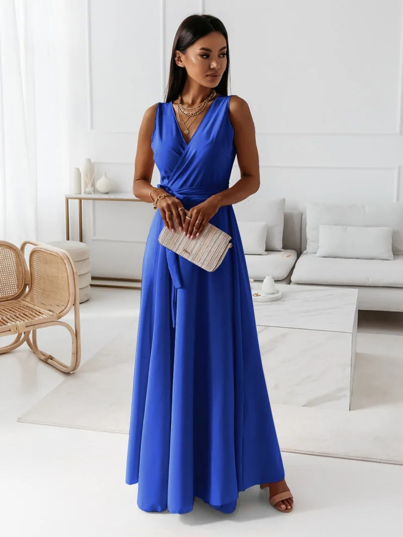 Leona | Women’s Tie Waist Wedding Guest Maxi Dress