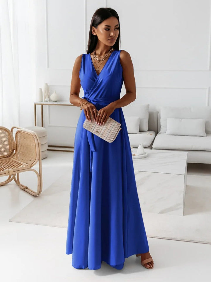 Leona | Women’s Tie Waist Wedding Guest Maxi Dress