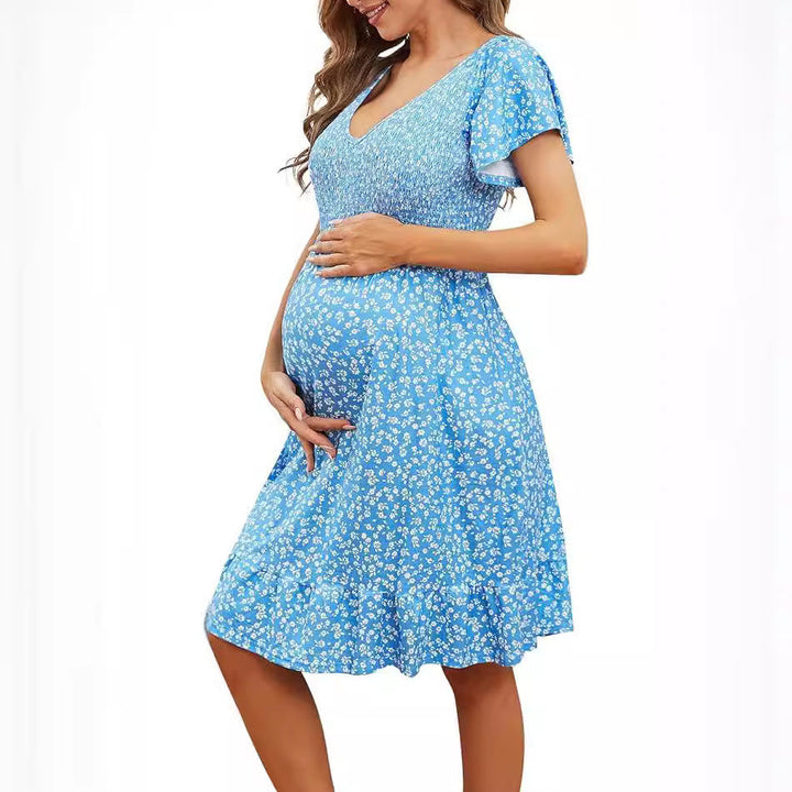Vesta | Women’s Short Sleeve V-neck Midi Dress