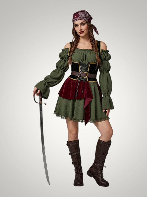 Naomi | Women's Pirate Halloween Costume With Headgear