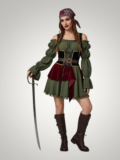 Naomi | Women's Pirate Halloween Costume With Headgear