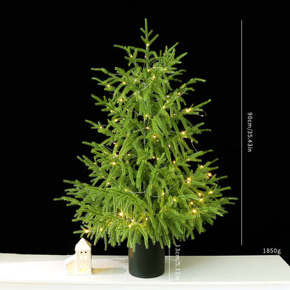 Realistic Soft-Touch Tabletop Christmas Tree with Lights