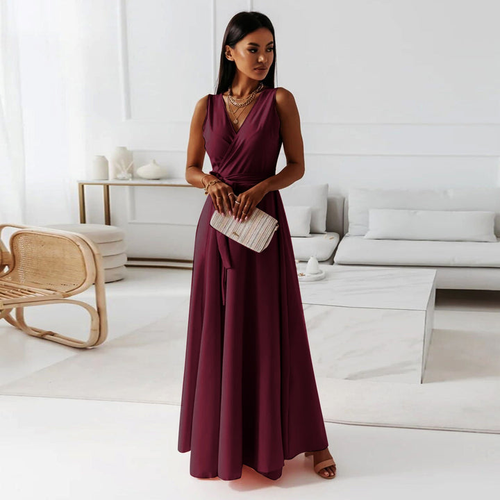 Leona | Women’s Tie Waist Wedding Guest Maxi Dress