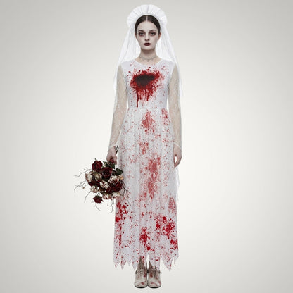 Genevieve | Women's Zombie Bloody Bride Halloween Costume Dress