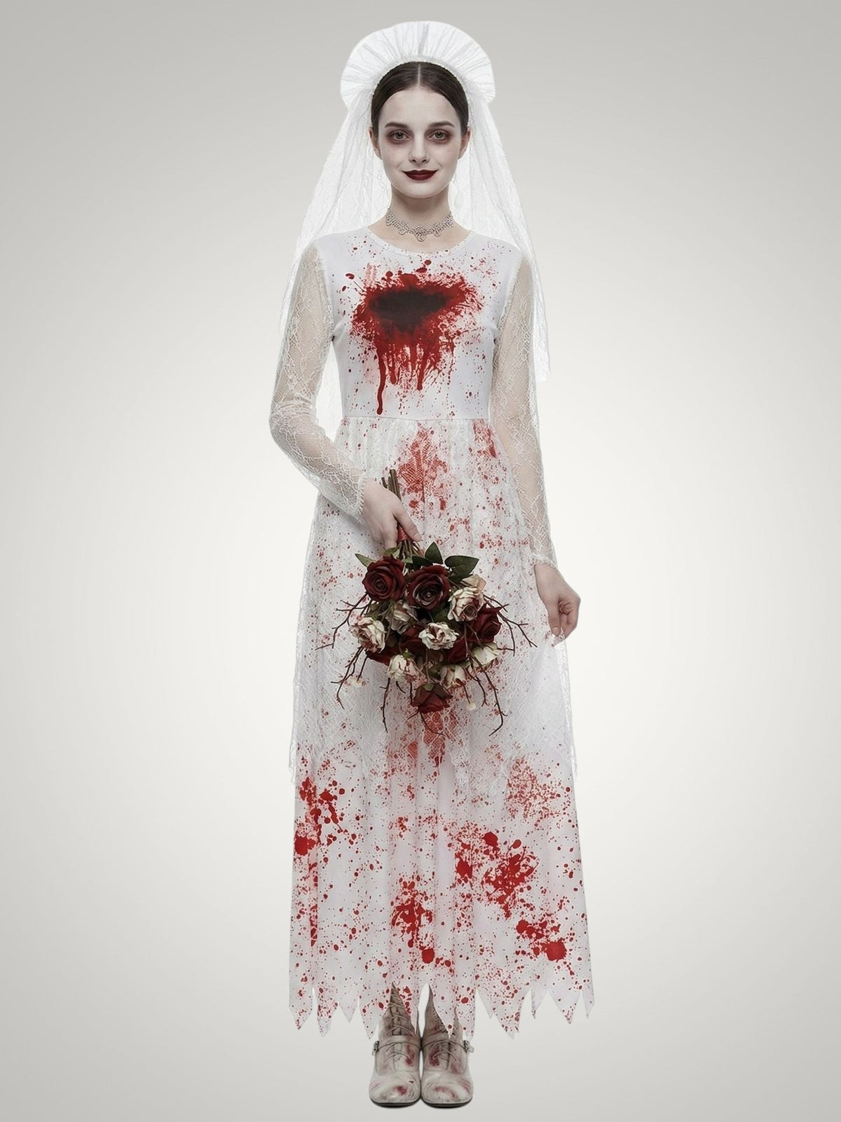 Genevieve | Women's Zombie Bloody Bride Halloween Costume Dress