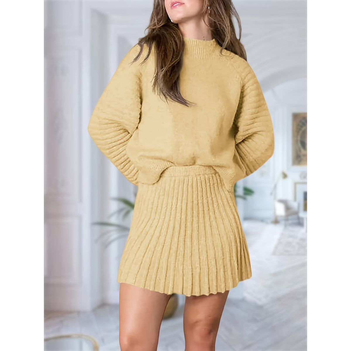 Eleanor | Women's Cozy Knitted Jumper Dress Set