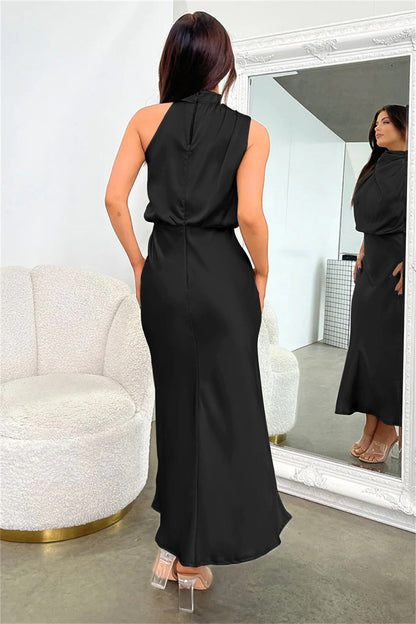 Nancy | Women's Halter Midi Wedding Guest Dress