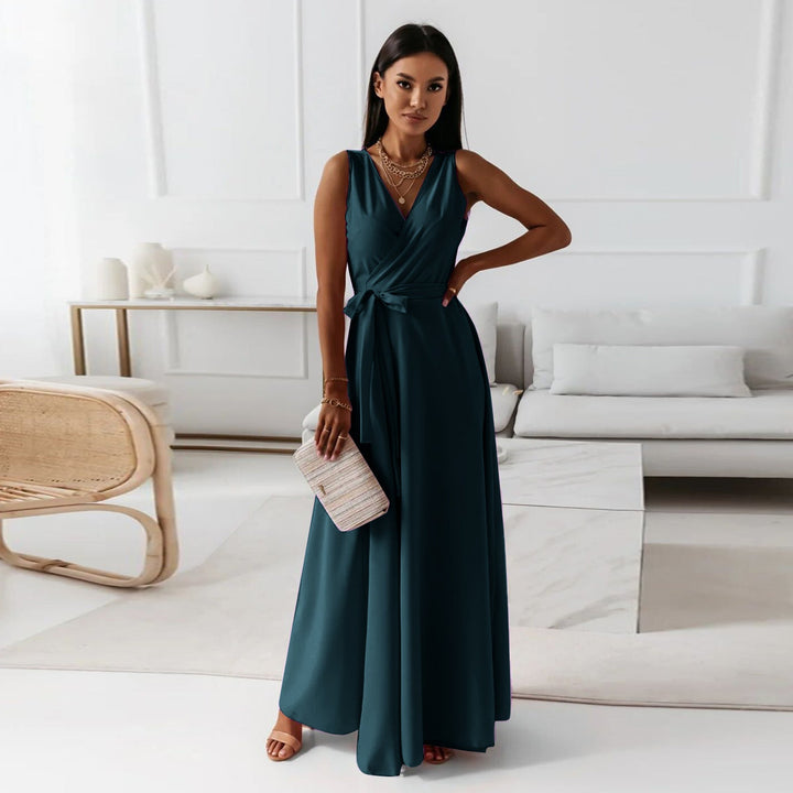 Leona | Women’s Tie Waist Wedding Guest Maxi Dress