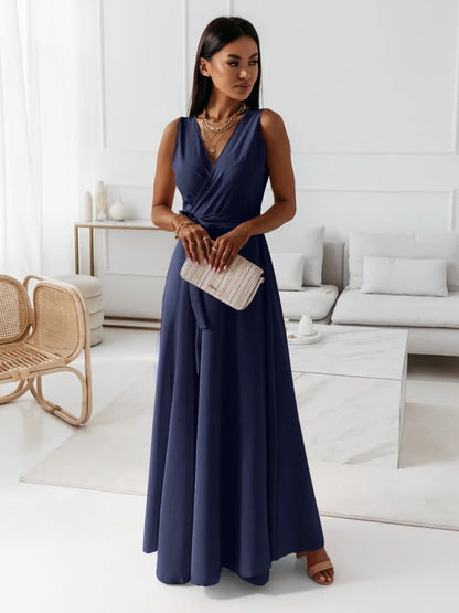 Leona | Women’s Tie Waist Wedding Guest Maxi Dress