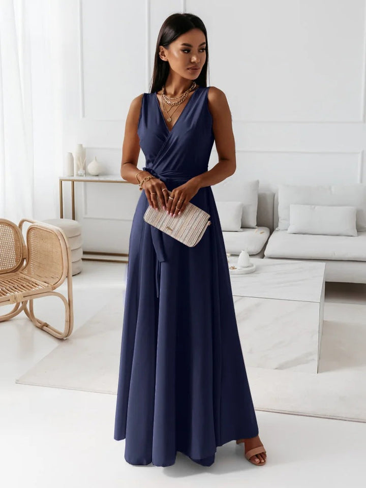 Leona | Women’s Tie Waist Wedding Guest Maxi Dress