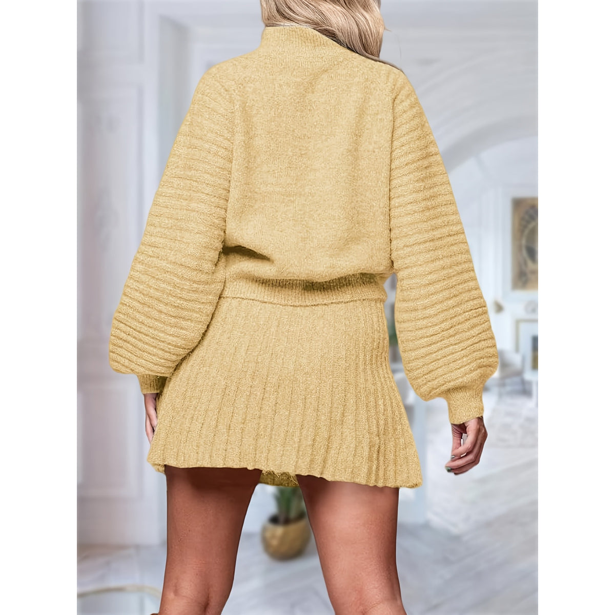 Eleanor | Women's Cozy Knitted Jumper Dress Set
