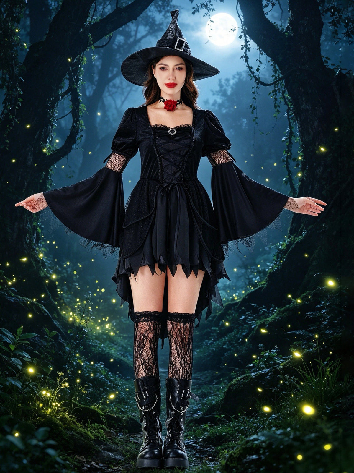 Arabella | Women's Gothic Witch Halloween Costume Dress
