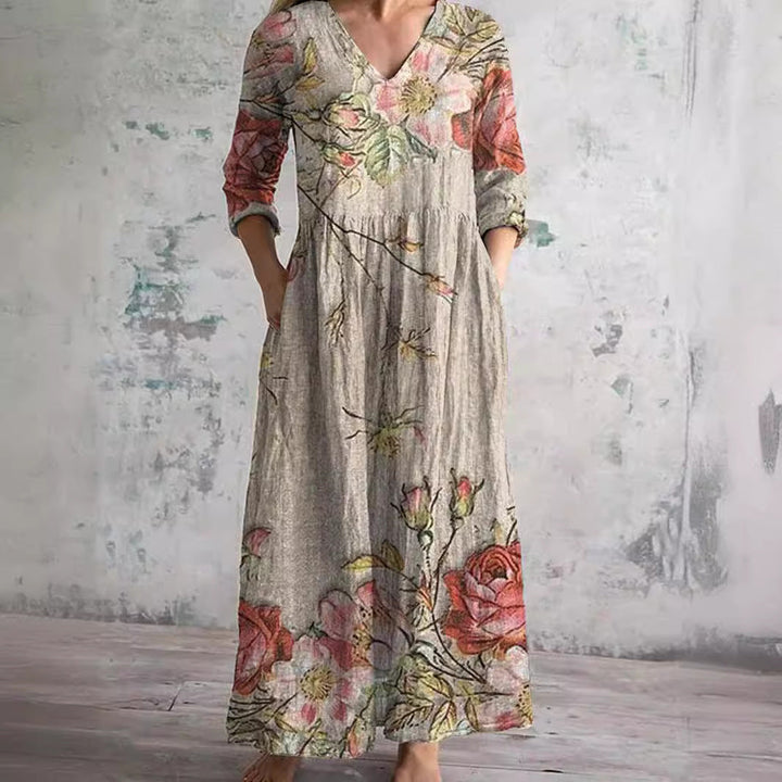 Elizabeth | Women’s Summer V-Neck Midi Dress