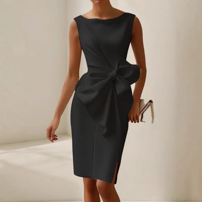 Felicia | Women’s Elegant Bow Detail Midi Dress