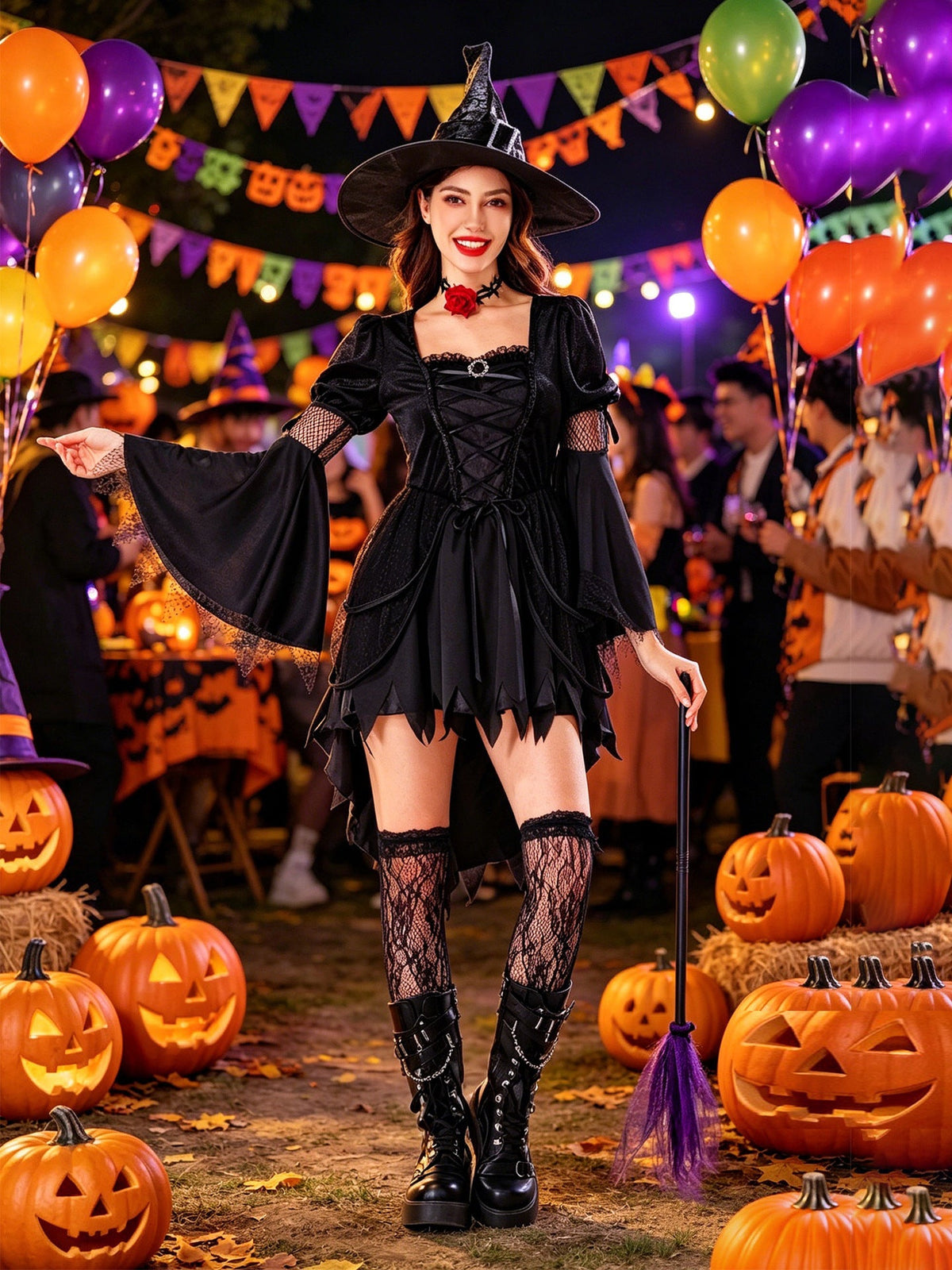 Arabella | Women's Gothic Witch Halloween Costume Dress